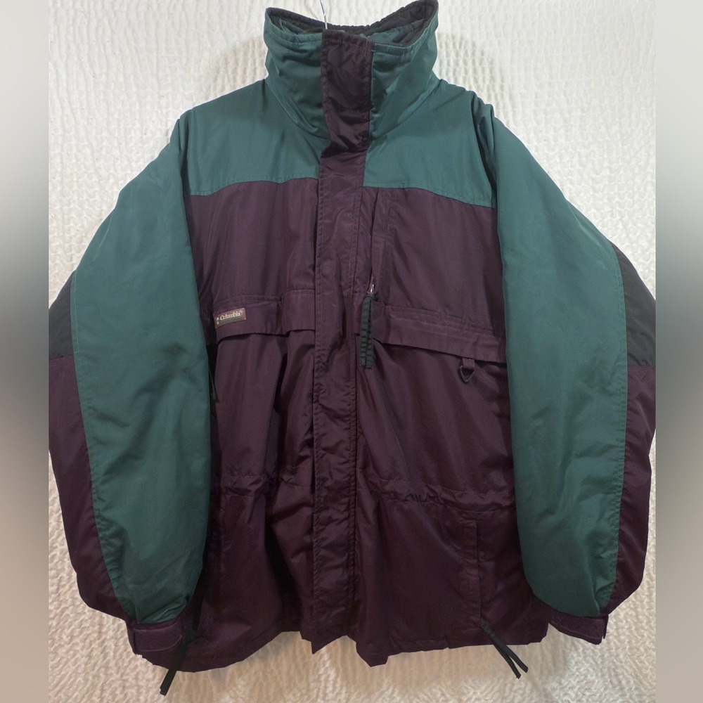 Columbia Men's 3 in 1 Gizzmo Forest Green and Deep Purple Performance Jacket